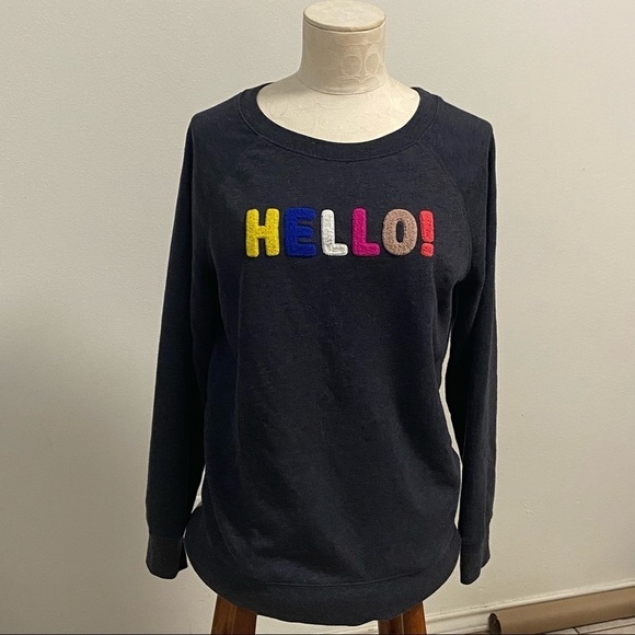 Old Navy Charcoal Heathered HELLO Sweater Size XS - Picture 1 of 12